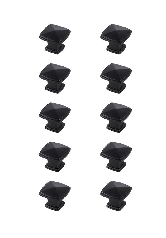 Elegant Furniture & Lighting - Marcel 1.2in Matte Black Square Knob Multipack (Set of 10) - KB2023-MB-10PK veiw 1