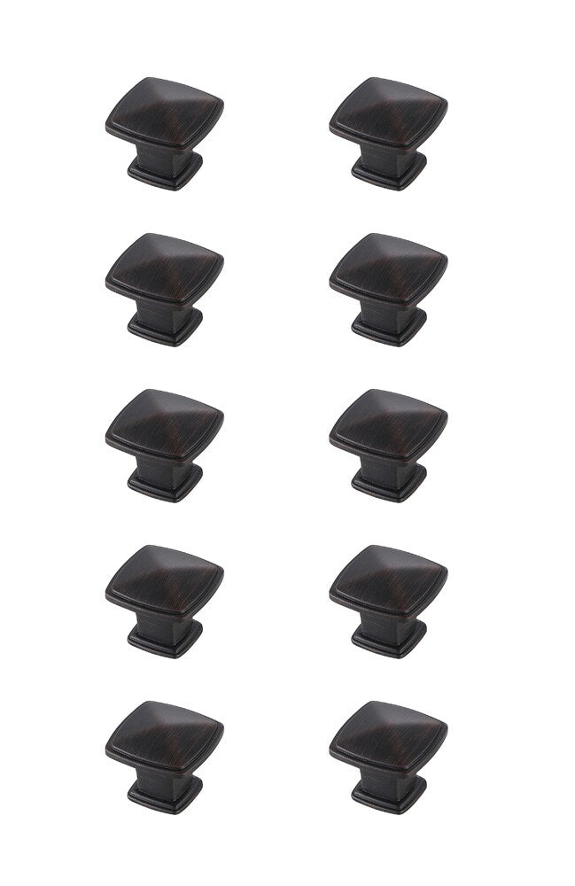 Elegant Furniture & Lighting - Marcel 1.2in Oil-rubbed Bronze Square Knob Multipack (Set of 10) - KB2023-ORB-10PK veiw 1