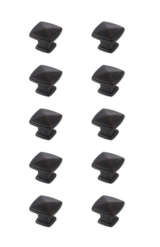 Elegant Furniture & Lighting - Marcel 1.2in Oil-rubbed Bronze Square Knob Multipack (Set of 10) - KB2023-ORB-10PK veiw 1