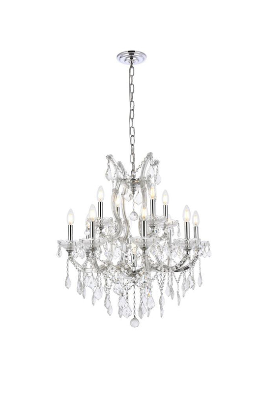 Elegant Furniture & Lighting - Maria Theresa 13 light Chrome Chandelier Clear Royal Cut Crystal - 2800D27C/RC veiw 1