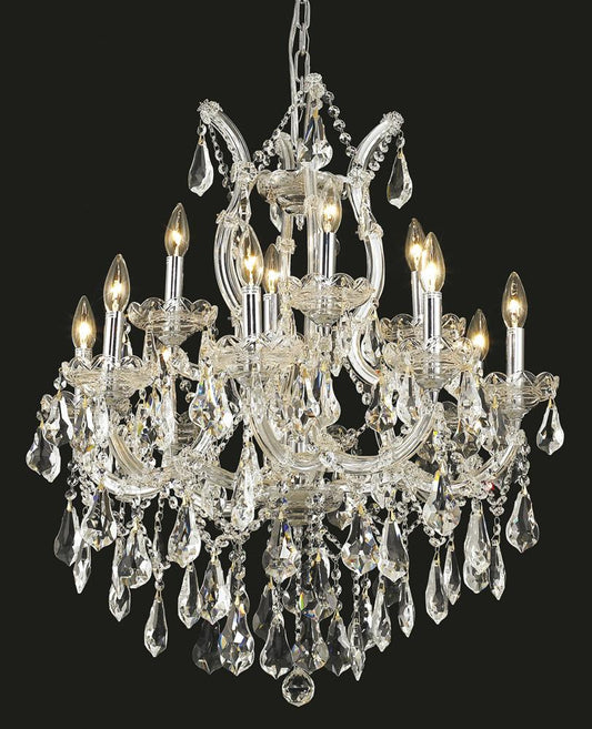 Elegant Furniture & Lighting - Maria Theresa 13 light Chrome Chandelier Clear Royal Cut Crystal - 2801D27C/RC veiw 1
