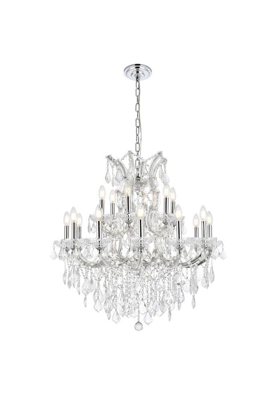 Elegant Furniture & Lighting - Maria Theresa 19 light Chrome Chandelier Clear Royal Cut Crystal - 2800D30C/RC veiw 1
