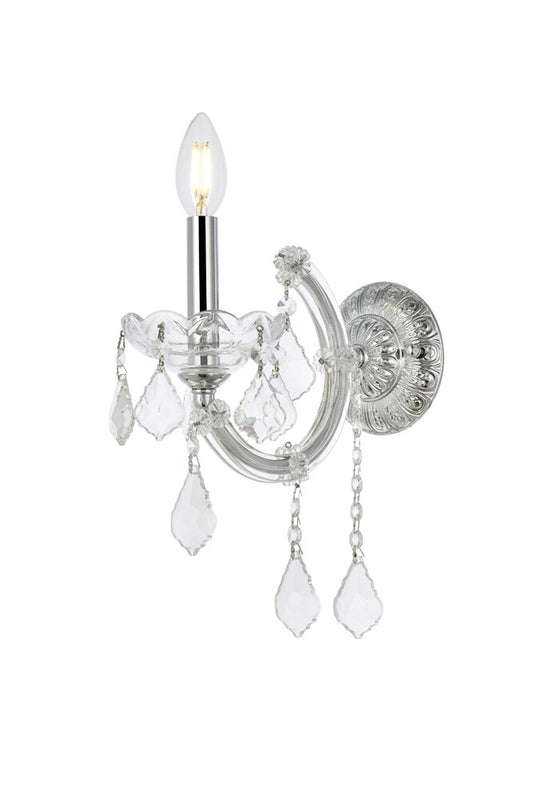 Elegant Furniture & Lighting - Maria Theresa 1 light Chrome Wall Sconce Clear Royal Cut Crystal - 2800W1C/RC veiw 1