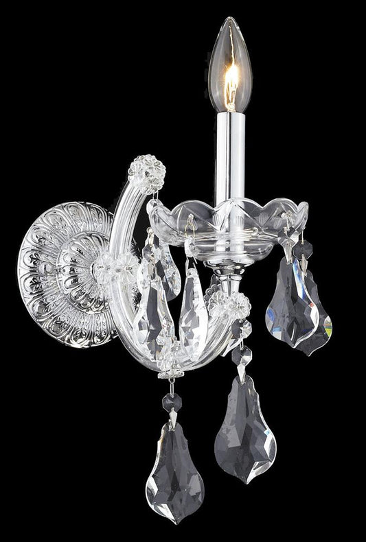 Elegant Furniture & Lighting - Maria Theresa 1 light Chrome Wall Sconce Clear Royal Cut Crystal - 2801W1C/RC veiw 1