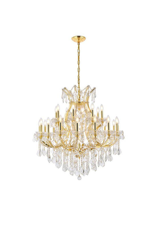 Elegant Furniture & Lighting - Maria Theresa 24 light Gold Chandelier Clear Royal Cut Crystal - 2800D36G/RC veiw 1