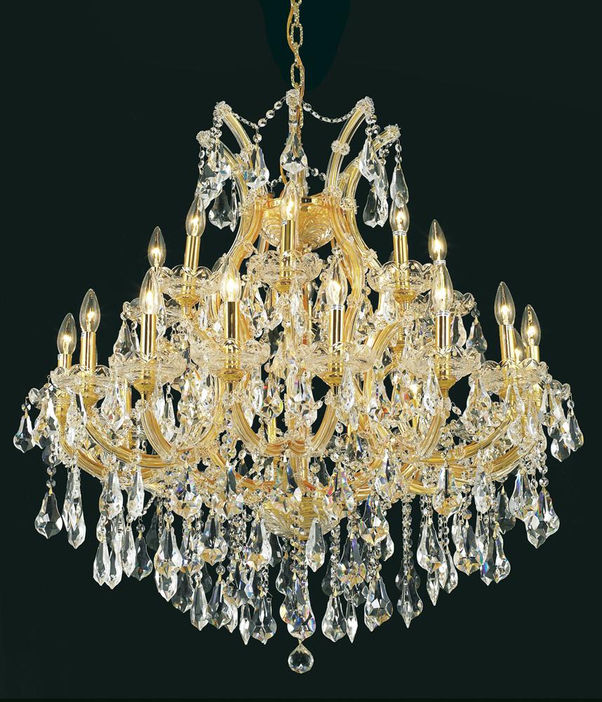 Elegant Furniture & Lighting - Maria Theresa 24 light Gold Chandelier Clear Royal Cut Crystal - 2801D36G/RC veiw 1