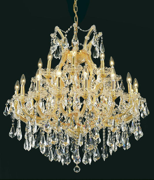Elegant Furniture & Lighting - Maria Theresa 24 light Gold Chandelier Clear Royal Cut Crystal - 2801D36G/RC veiw 1