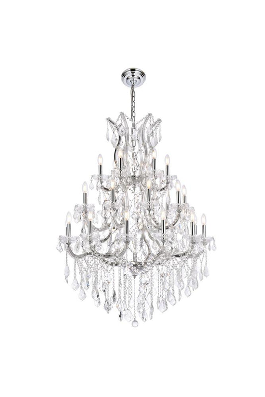 Elegant Furniture & Lighting - Maria Theresa 28 light Chrome Chandelier Clear Royal Cut Crystal - 2800D38C/RC veiw 1