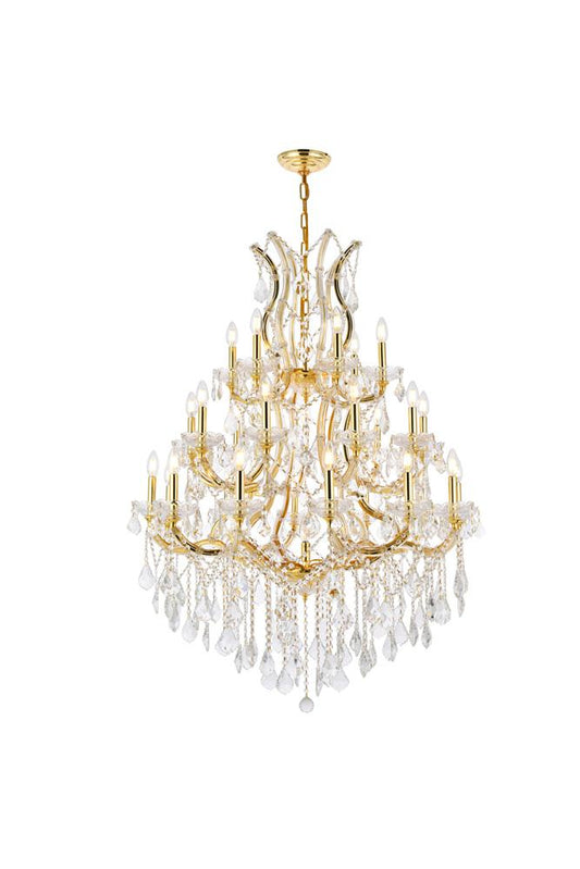 Elegant Furniture & Lighting - Maria Theresa 28 light Gold Chandelier Clear Royal Cut Crystal - 2800D38G/RC veiw 1