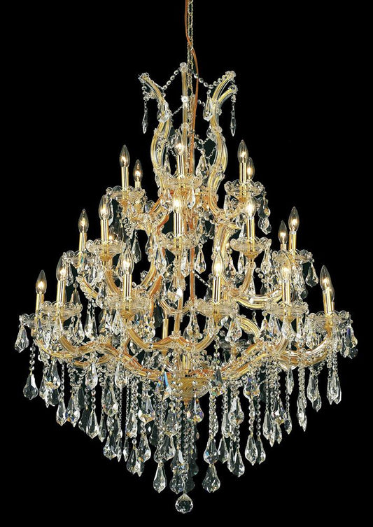 Elegant Furniture & Lighting - Maria Theresa 28 light Gold Chandelier Clear Royal Cut Crystal - 2801D38G/RC veiw 1