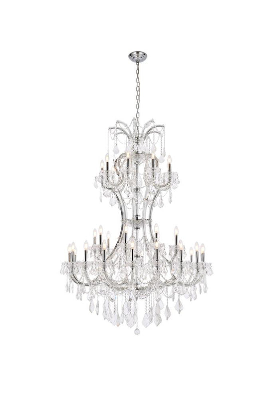Elegant Furniture & Lighting - Maria Theresa 36 light Chrome Chandelier Clear Royal Cut Crystal - 2800D46C/RC veiw 1