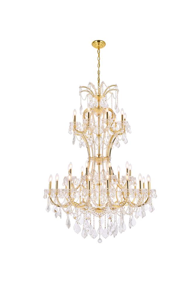 Elegant Furniture & Lighting - Maria Theresa 36 light Gold Chandelier Clear Royal Cut Crystal - 2800D46G/RC veiw 1