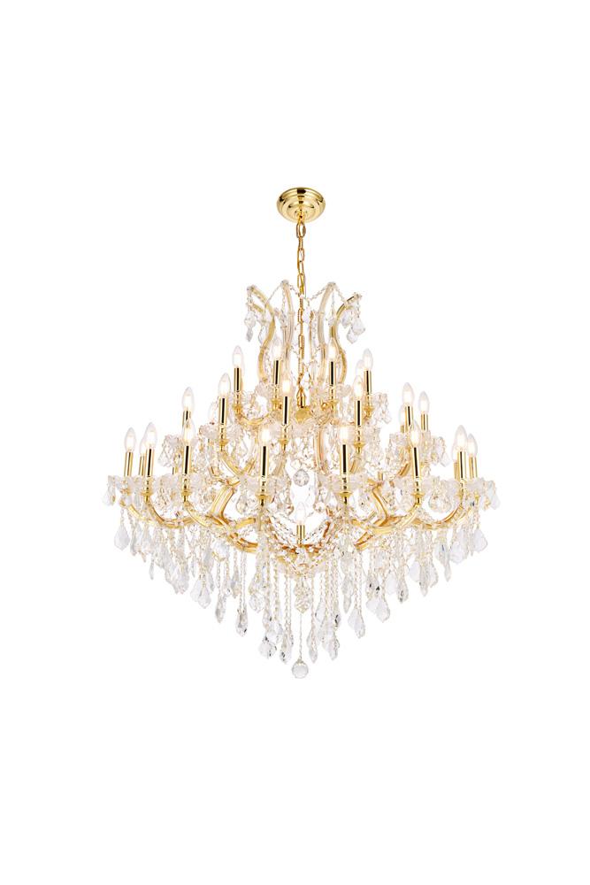 Elegant Furniture & Lighting - Maria Theresa 37 light Gold Chandelier Clear Royal Cut Crystal - 2800G44G/RC veiw 1