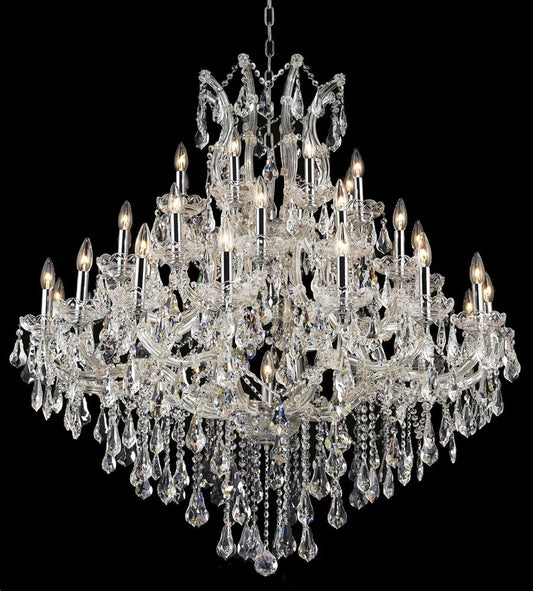 Elegant Furniture & Lighting - Maria Theresa 37 light Chrome Chandelier Clear Royal Cut Crystal - 2801G44C/RC veiw 1