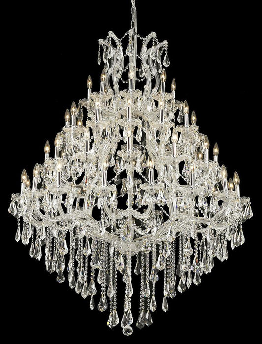 Elegant Furniture & Lighting - Maria Theresa 49 light Chrome Chandelier Clear Royal Cut Crystal - 2801G46C/RC veiw 1