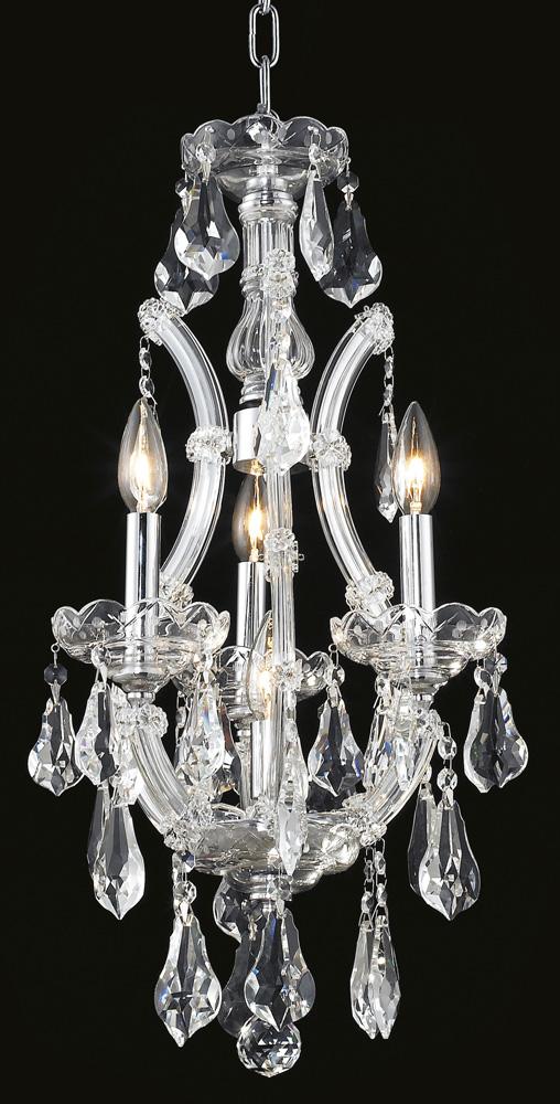 Elegant Furniture & Lighting - Maria Theresa 4 light Chrome Chandelier Clear Royal Cut Crystal - 2801D12C/RC veiw 1