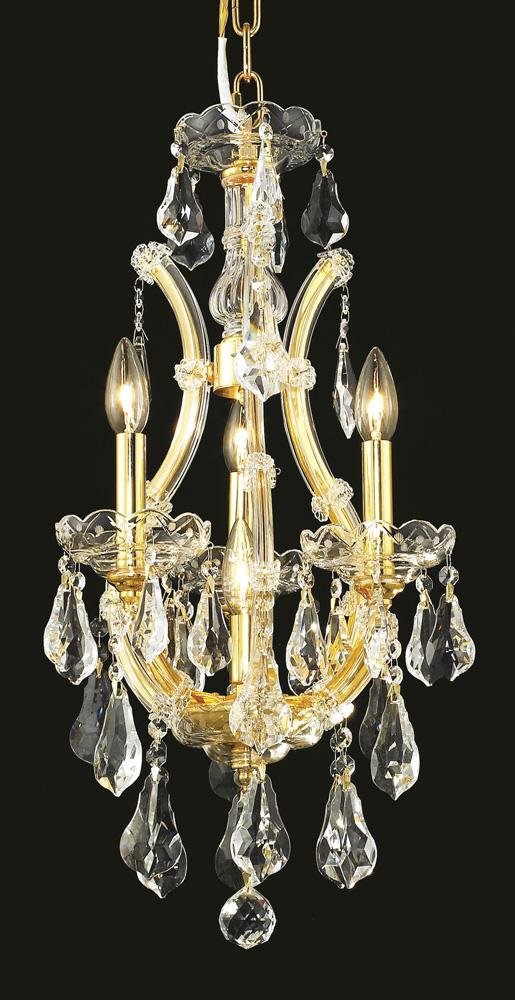 Elegant Furniture & Lighting - Maria Theresa 4 light Gold Chandelier Clear Royal Cut Crystal - 2801D12G/RC veiw 1