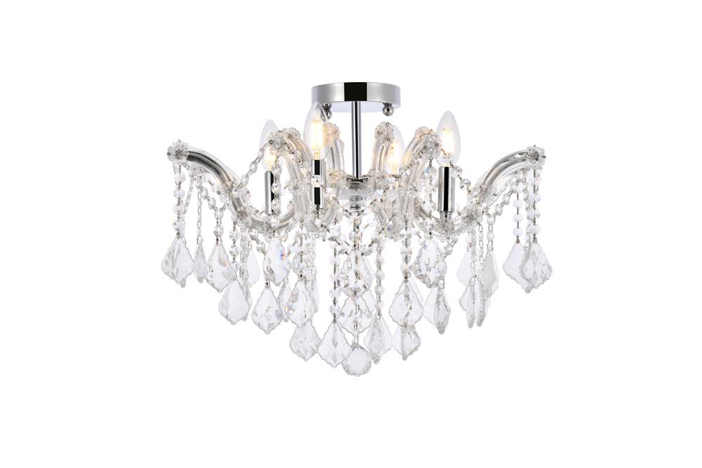 Elegant Furniture & Lighting - Maria Theresa 4 light Chrome Flush Mount Clear Royal Cut Crystal - 2800F18C/RC veiw 1