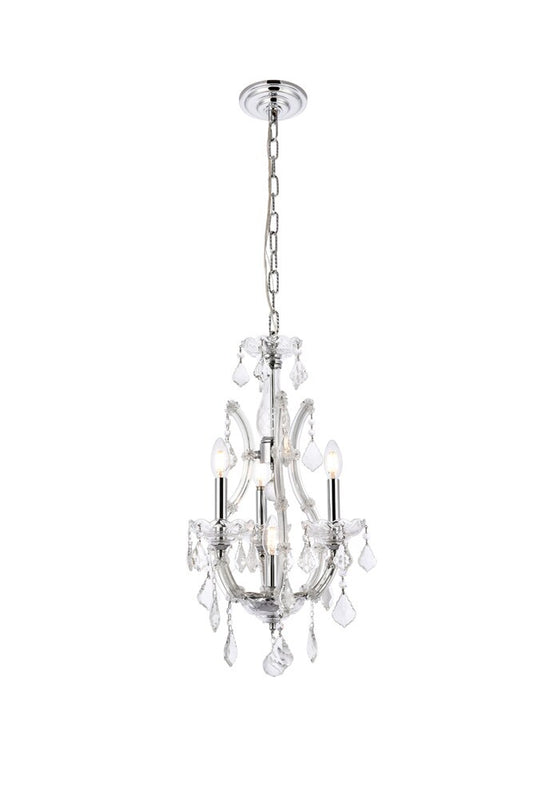 Elegant Furniture & Lighting - Maria Theresa 4 light Chrome Pendant Clear Royal Cut Crystal - 2800D12C/RC veiw 1