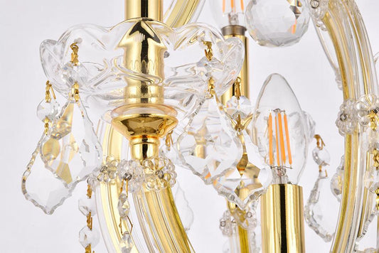 Elegant Furniture & Lighting - Maria Theresa 4 light Gold Pendant Clear Royal Cut Crystal - 2800D12G/RC veiw 2