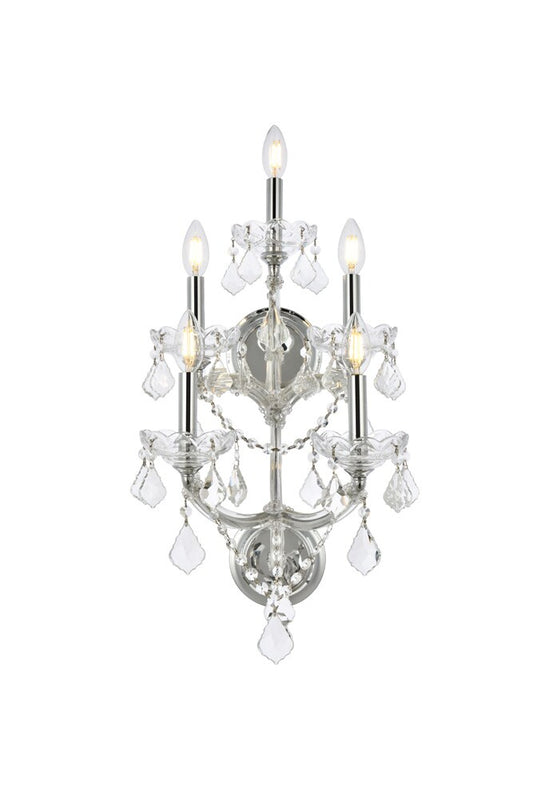 Elegant Furniture & Lighting - Maria Theresa 5 light Chrome Wall Sconce Clear Royal Cut Crystal - 2800W5C/RC veiw 1