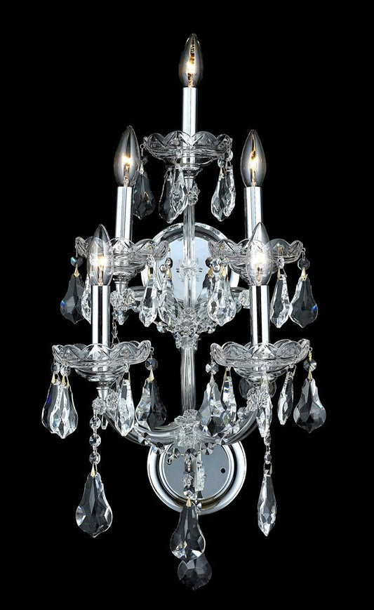 Elegant Furniture & Lighting - Maria Theresa 5 light Chrome Wall Sconce Clear Royal Cut Crystal - 2801W5C/RC veiw 1