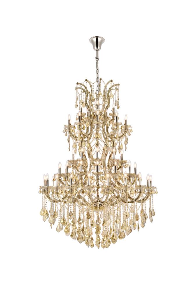 Elegant Furniture & Lighting - Maria Theresa 61 light Golden Teak Chandelier Golden Teak (Smoky) Royal Cut Crystal - 2800G54GT-GT/RC veiw 1