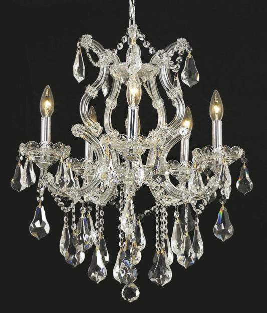 Elegant Furniture & Lighting - Maria Theresa 6 light Chrome Chandelier Clear Royal Cut Crystal - 2801D20C/RC veiw 1
