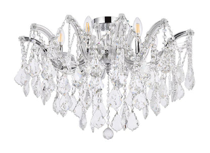 Elegant Furniture & Lighting - Maria Theresa 6 light Chrome Flush Mount Clear Royal Cut Crystal - 2800F24C/RC veiw 1