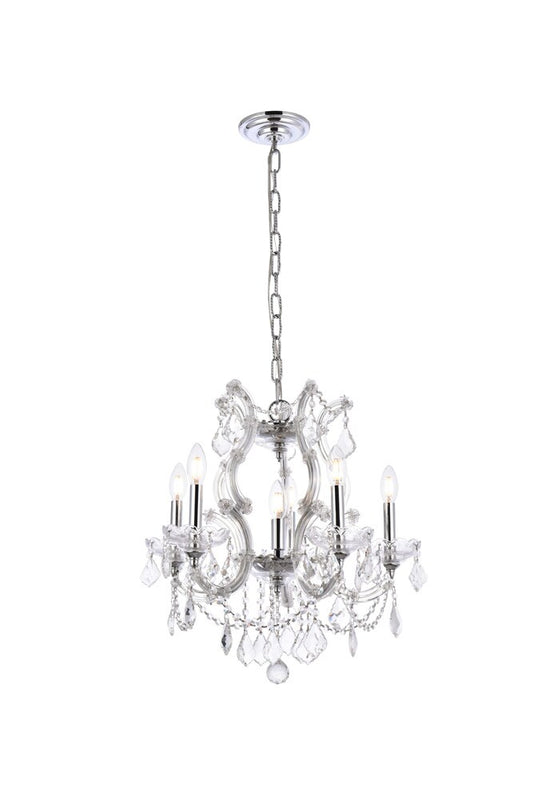 Elegant Furniture & Lighting - Maria Theresa 6 light Chrome Pendant Clear Royal Cut Crystal - 2800D20C/RC veiw 1