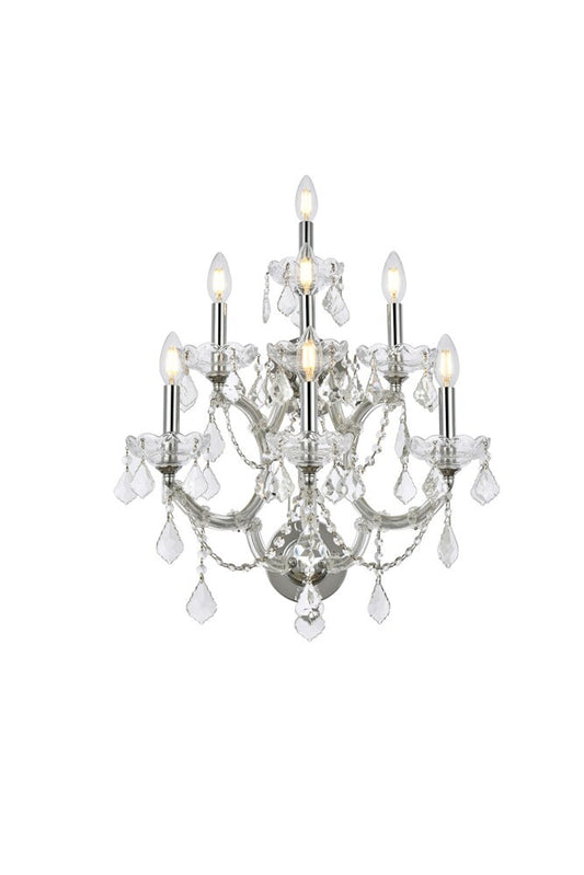 Elegant Furniture & Lighting - Maria Theresa 7 light Chrome Wall Sconce Clear Royal Cut Crystal - 2800W7C/RC veiw 1