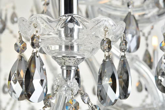 Elegant Furniture & Lighting - Maria Theresa 84 light Chrome Chandelier with Silver Shade tear drop crystalsSilver Shade (Grey) Royal Cut Crystal - 2803G120C-SS/RC veiw 2