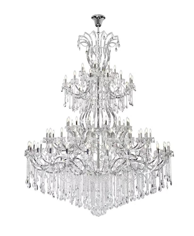Elegant Furniture & Lighting - Maria Theresa 84 light Chrome Chandelier with clear tear drop crystals Clear Royal Cut Crystal - 2803G120C/RC veiw 1