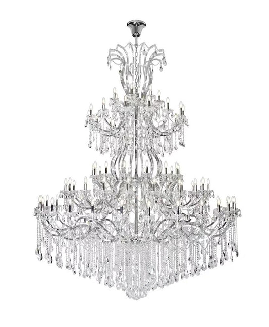 Elegant Furniture & Lighting - Maria Theresa 84 light Chrome Chandelier with clear tear drop crystals Clear Royal Cut Crystal - 2803G120C/RC veiw 1