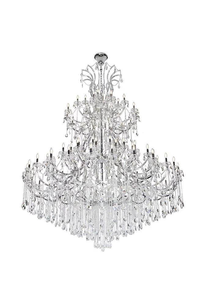 Elegant Furniture & Lighting - Maria Theresa 84 light Chrome Chandelier with clear tear drop crystals Clear Royal Cut Crystal - 2803G120C/RC veiw 2