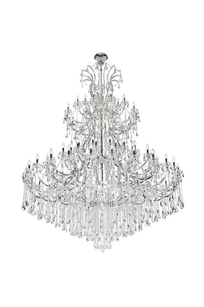 Elegant Furniture & Lighting - Maria Theresa 84 light Chrome Chandelier with clear tear drop crystals Clear Royal Cut Crystal - 2803G120C/RC veiw 2