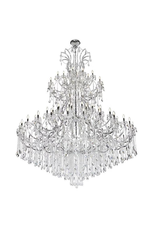 Elegant Furniture & Lighting - Maria Theresa 84 light Chrome Chandelier with clear tear drop crystals Clear Royal Cut Crystal - 2803G120C/RC veiw 2