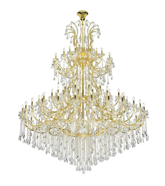 Elegant Furniture & Lighting - Maria Theresa 84 light Gold Chandelier with clear tear drop crystals Clear Royal Cut Crystal - 2803G120G/RC veiw 2