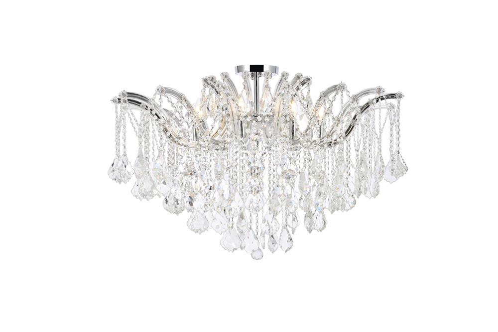 Elegant Furniture & Lighting - Maria Theresa 8 light Chrome Flush Mount Clear Royal Cut Crystal - 2800F36C/RC veiw 1