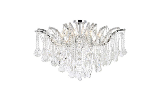 Elegant Furniture & Lighting - Maria Theresa 8 light Chrome Flush Mount Clear Royal Cut Crystal - 2800F36C/RC veiw 1
