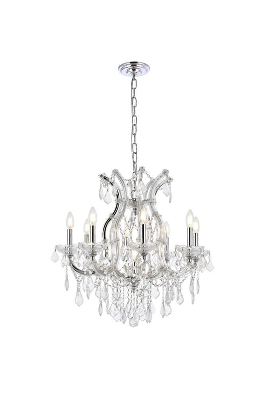 Elegant Furniture & Lighting - Maria Theresa 9 light Chrome Chandelier Clear Royal Cut Crystal - 2800D26C/RC veiw 1
