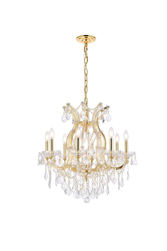 Elegant Furniture & Lighting - Maria Theresa 9 light Gold Chandelier Clear Royal Cut Crystal - 2800D26G/RC veiw 1