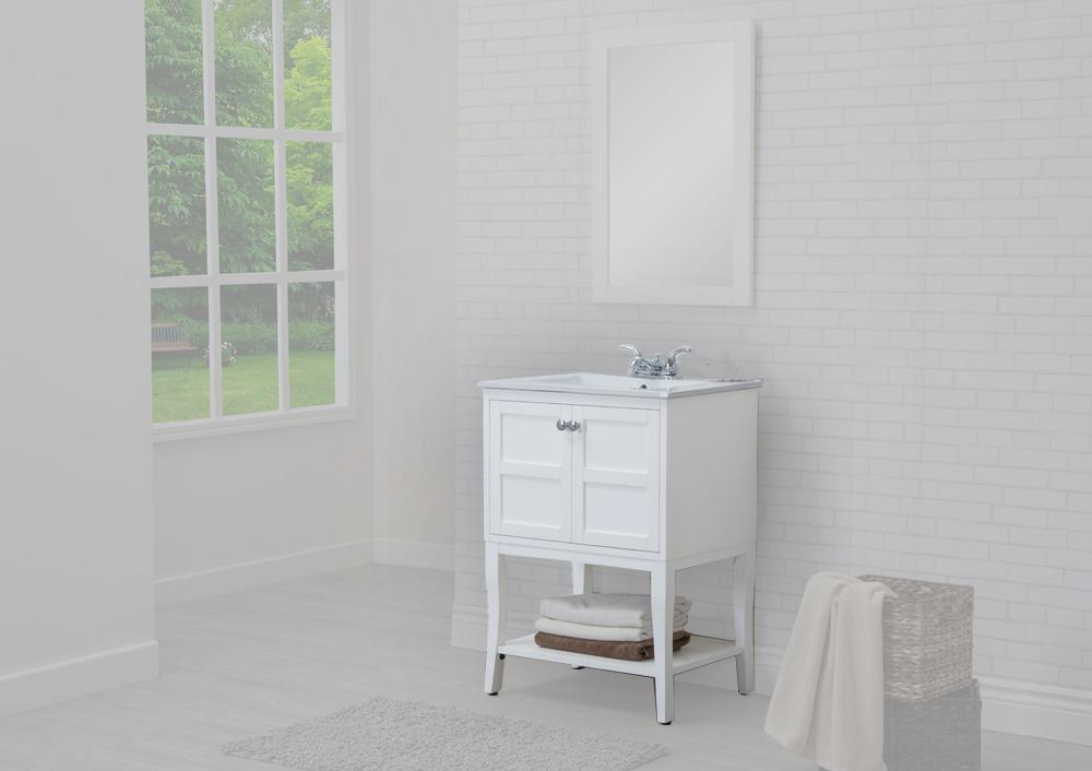Elegant Furniture & Lighting - Mason 2 Doors Cabinet 24 In. X 18 In. X 34 In. In White - VF2100 view 1