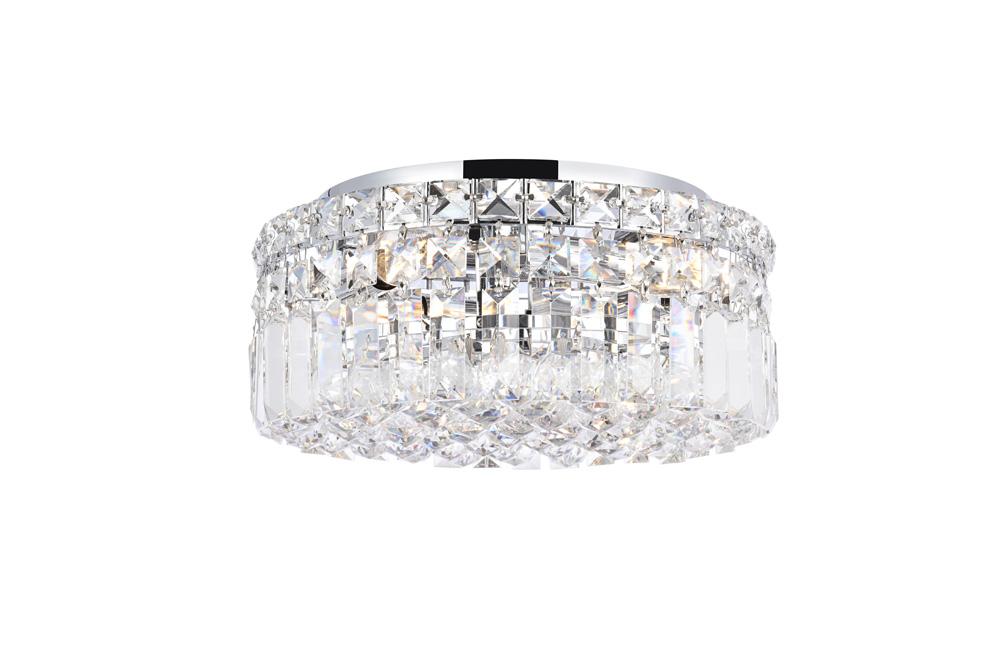 Elegant Furniture & Lighting - Maxime 4 light Chrome Flush Mount Clear Royal Cut Crystal - V2030F12C/RC veiw 1