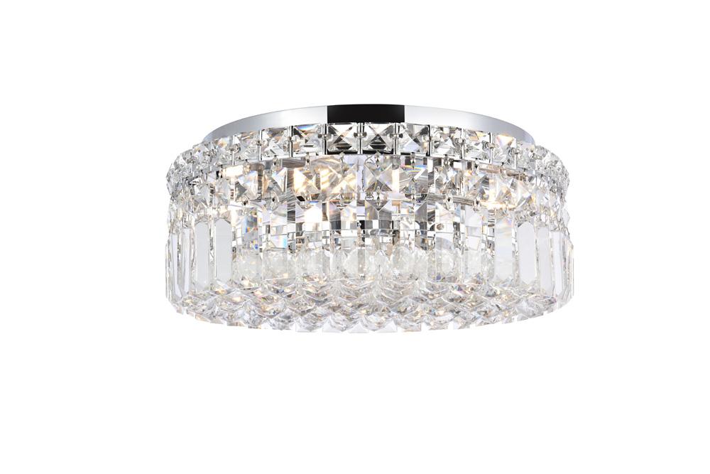 Elegant Furniture & Lighting - Maxime 4 light Chrome Flush Mount Clear Royal Cut Crystal - V2030F14C/RC veiw 1