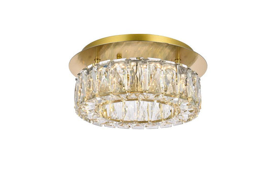 Elegant Furniture & Lighting - Monroe 12 inch LED Single flush mount in gold - 3503F12G veiw 1
