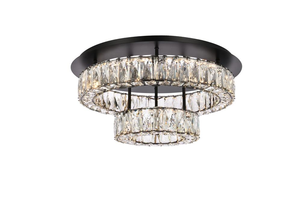 Elegant Furniture & Lighting - Monroe 22 inch LED double flush mount in black - 3503F22L2BK veiw 1