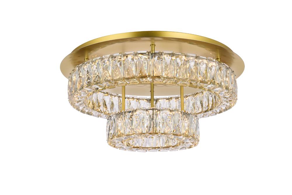 Elegant Furniture & Lighting - Monroe 22 inch LED double flush mount in gold - 3503F22L2G veiw 1
