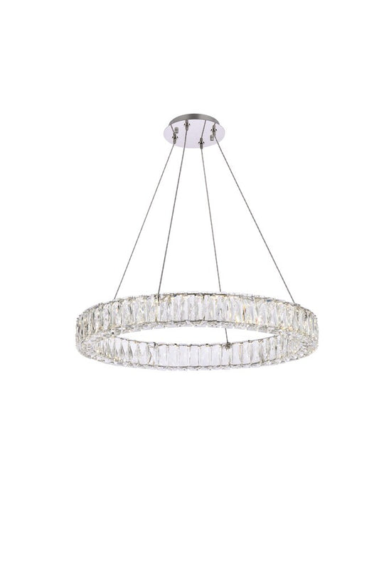 Elegant Furniture & Lighting - Monroe 26 inch LED round Single pendant in chrome - 3503D26C veiw 1