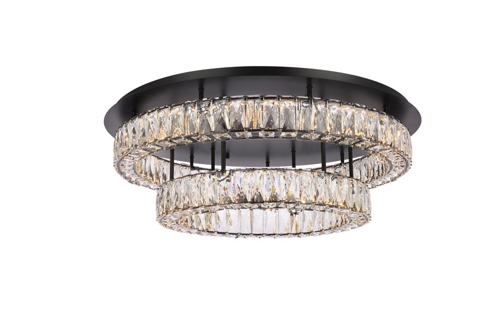 Elegant Furniture & Lighting - Monroe 30 inch LED double flush mount in black - 3503F30L2BK veiw 1